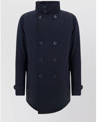 Herno - Nylon Double-Breasted Down Jacket - Lyst
