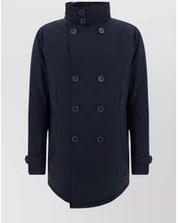 Herno - Nylon Double-Breasted Down Jacket - Lyst