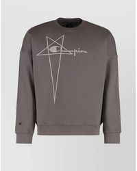 Rick Owens - Cotton Ribbed Crew-Neck Sweatshirt - Lyst