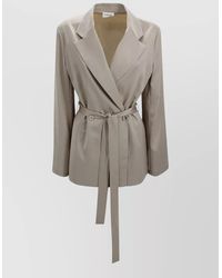 P.A.R.O.S.H. - Tailored Jacket Belted Waist Long Sleeves - Lyst