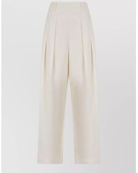 Victoria Beckham - High Waist Tailored Pleated Loose Pants - Lyst