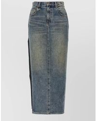 R13 - Denim Side-Slit Straight Skirt - Lyst