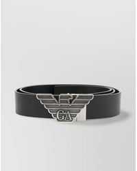 Emporio Armani - Leather Belt With Interchangeable Metal Buckle - Lyst