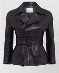 Marine Serre - Glossy Moon Leather Jacket - Lyst