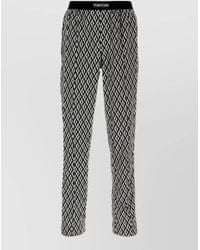 Tom Ford - Silk Printed Straight-Leg Trousers - Lyst