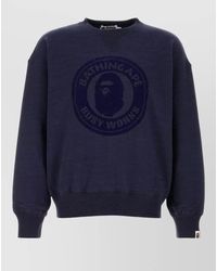 A Bathing Ape - Cotton Oversize Sweatshirt Ribbed Cuffs Hem - Lyst