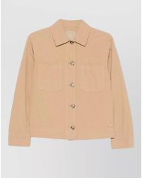 Woolrich - Cotton Overshirt Jacket Long Sleeves Collar - Lyst