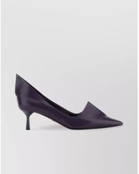 Prada - Leather Kitten Heel Pumps With Pointed Toe - Lyst