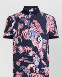 Etro - Cotton Printed Short-Sleeve Polo Shirt - Lyst