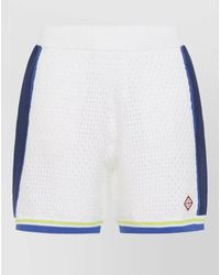 CASABLANCA - Crochet Shorts Ribbed Hem Contrast Trim - Lyst