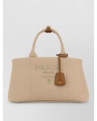 Prada - Canvas Jardinière Large Shopping Tote Bag - Lyst