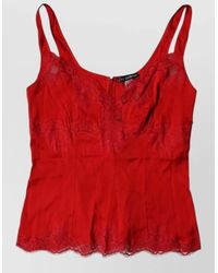 Dolce & Gabbana - Silk Floral Lace Lingerie Top - Lyst