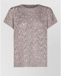Fabiana Filippi - Wool Blend Top Round Neck Knit - Lyst