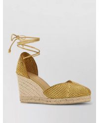 Castañer - Cora Fabric Wedges Espadrille Sole Peep Toe - Lyst