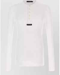 Dolce & Gabbana - Cotton Ribbed Slim-Fit Long-Sleeve T-Shirt - Lyst