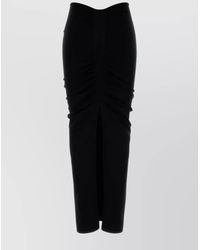 Alexander Wang - Stretch Cupro Blend Skirt With Front Slit - Lyst