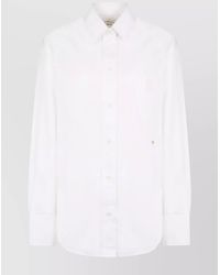 Victoria Beckham - Cotton Shirt With Front Pocket And Long Sleeves - Lyst