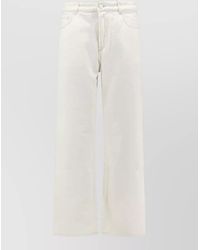 Ami Paris - High Waist Wide Leg Denim Trousers - Lyst