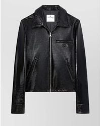 Courreges - Zip-Detail Leather Blazer - Lyst
