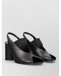 MM6 by Maison Margiela - Leather Slingback Sandals - Lyst