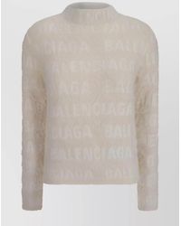 Balenciaga - Furry Logo-Embroidered Knit Sweater - Lyst