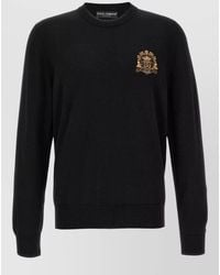 Dolce & Gabbana - Fine-Knit Virgin Wool Crew-Neck Sweater - Lyst
