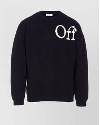 Off-White c/o Virgil Abloh - Cozy Knit Crewneck Sweater With Long Sleeves - Lyst