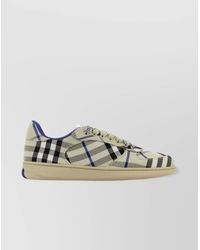 Burberry - Embroidered Canvas Low-Top Sneakers - Lyst