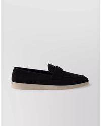Prada - Soft Suede Loafers Rubber Sole - Lyst