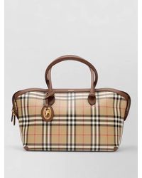 Burberry - Check Small Cotton Tote Bag - Lyst