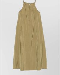 Emporio Armani - Midi Dress Crinkled Texture Spaghetti Straps - Lyst