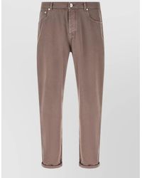 Brunello Cucinelli - Straight Leg Five Pocket Cotton Pants - Lyst