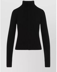 Rick Owens - Virgin Wool Ribbed High Neck Long Sleeve Jumper - Lyst