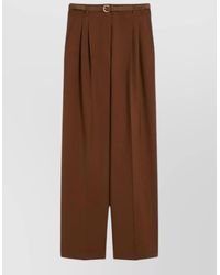 Max Mara - Virgin Wool Wide-Leg Trousers - Lyst