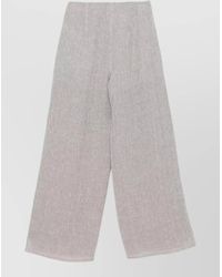 Emporio Armani - Linen Wide-Leg Trousers - Lyst