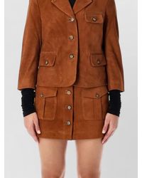 THE GARMENT - Suede Tailored Jacket Single Breasted Lapel - Lyst