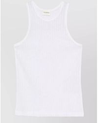 Closed - Ribbed Pointelle Scoop-Neck Sleeveless Tank Top - Lyst
