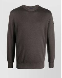 Paul & Shark - Virgin Wool Crew Neck Sweater With Ribbed Cuffs - Lyst