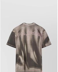 DIESEL - Cotton T-Shirt With Graphic Print And Stitching - Lyst