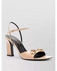 Gucci - Leather Horsebit Ankle-Strap Block-Heel Sandals - Lyst
