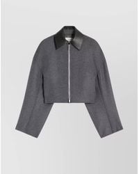 Sportmax - Virgin Wool Cropped Boxy Jacket - Lyst