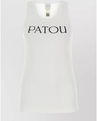 Patou - Logo Print Cotton Sleeveless Tank Top - Lyst