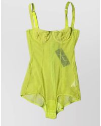 Dolce & Gabbana - Sheer Mesh Sweetheart Neck Sleeveless Bodysuit - Lyst