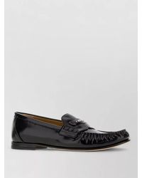 Fendi - Leather Scrunch Loafers Glossy Fringe Detail - Lyst