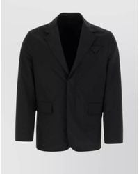 Prada - Polyester And Nylon Blazer With Single-Breasted Design - Lyst