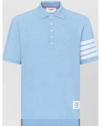 Thom Browne - Striped Cotton Polo Shirt - Lyst