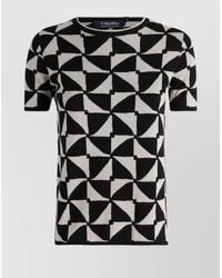 Max Mara - Wool Jacquard Ribbed Crew Neck T-Shirt - Lyst