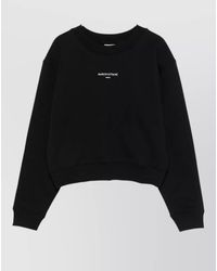 Maison Kitsuné - Cropped Logo Cotton Sweatshirt - Lyst