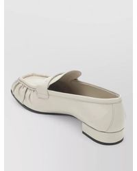 Prada - Loafers Low Block Heel Ruched Detailing - Lyst
