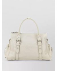 Miu Miu - Leather Tote Handbag Adjustable Strap Top Handles - Lyst